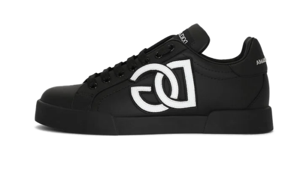 Calfskin Portofino sneakers with DG logo Black - Image 1