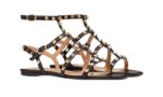 SANDALO BASSO ROCKSTUD IN VITELLO CON CINTURINI - Image 3