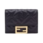 Brieftasche aus schwarzem Nappaleder 7.5cm