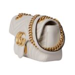 Mini-Tasche aus hellgrauem Matelass?-Leder 22cm – Bild 2