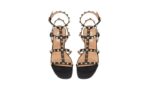 SANDALO BASSO ROCKSTUD IN VITELLO CON CINTURINI - Image 2