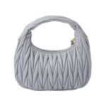 Matelass?-Nappa-Leder-Hobo Perlgrau 20cm – Bild 3