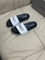 BALENCIAGA Men's Slippers White – Bild 4