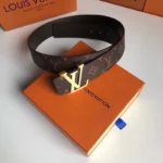 Louis Vuitton Belt 24 Brown with Golden Buckle