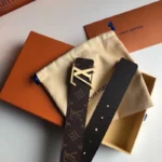 Louis Vuitton Belt 24 Brown with Golden Buckle – Bild 5