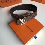 Louis Vuitton Belt 24 Brown with Silver Buckle