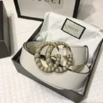 Gucci Women Belt White Diamond – Bild 2