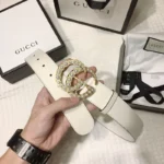 Gucci Women Belt White Diamond – Bild 7