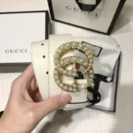 Gucci Women Belt White Diamond – Bild 4