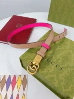 Gucci Women Belt Thin Brown – Bild 9