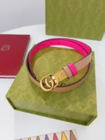 Gucci Women Belt Thin Brown – Bild 8