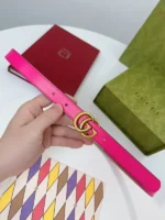 Gucci Women Belt Thin Brown – Bild 6