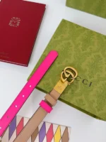 Gucci Women Belt Thin Brown – Bild 5