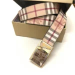 Burberry Men Belt Golden Buckle – Bild 2
