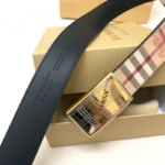 Burberry Men Belt Golden Buckle – Bild 3
