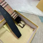 Burberry Men Belt Black Buckle – Bild 8