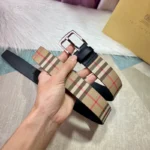 Burberry Men Belt Black Buckle – Bild 2