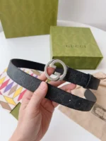 Gucci Men Belt Round Buckle – Bild 3