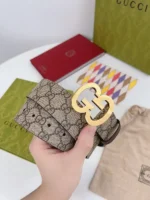 Gucci Men Belt Brown Golden – Bild 8