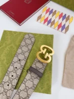 Gucci Men Belt Brown Golden – Bild 2