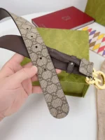 Gucci Men Belt Brown Golden – Bild 6