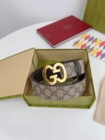 Gucci Men Belt Brown Golden – Bild 5