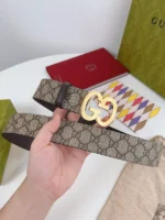 Gucci Men Belt Brown Golden – Bild 4