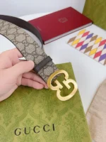 Gucci Men Belt Brown Golden – Bild 3