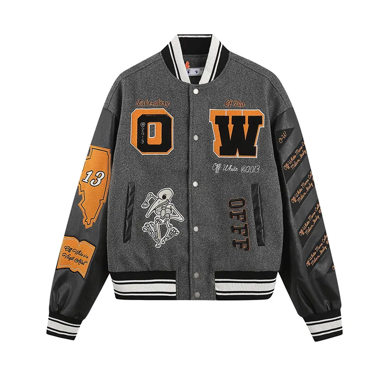 big (3) Off-White Gray Jacket – Bild 1