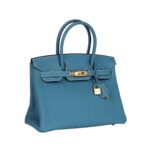 Blue Jean Togo mit Gold-Beschlägen 30 cm – Bild 4