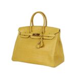 Mimosa Matt Porosus-Krokodil mit Gold-Beschlägen 35 cm – Bild 4