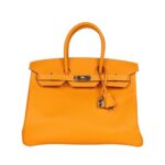 Jaune d'Or Candy Epsom mit Permabrass-Beschlägen 35 cm