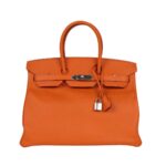 Orange Epsom mit Palladium-Beschlägen 35 cm