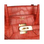 Sanguine Matt Alligator mit Gold-Beschlägen 35 cm – Bild 3