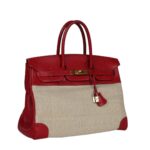 Rouge Vif Buffalo und Crinoline mit Gold-Beschlägen 35 cm – Bild 2