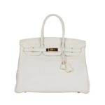 Weiß Clémence mit Gold-Beschlägen 35 cm