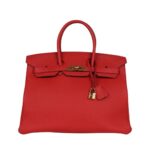 Rouge Tomate Togo mit Gold-Beschlägen 35 cm