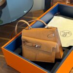 Hermes Kelly Desordre Braun 20 cm – Bild 3