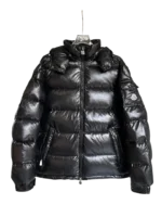 black Moncler Maya hooded short down