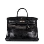Birkin Shiny Porosus Crocodile Palladium Hardware 40 cm